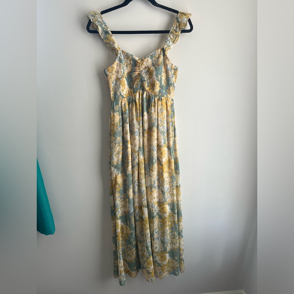 Maxi Dress- gold and sage